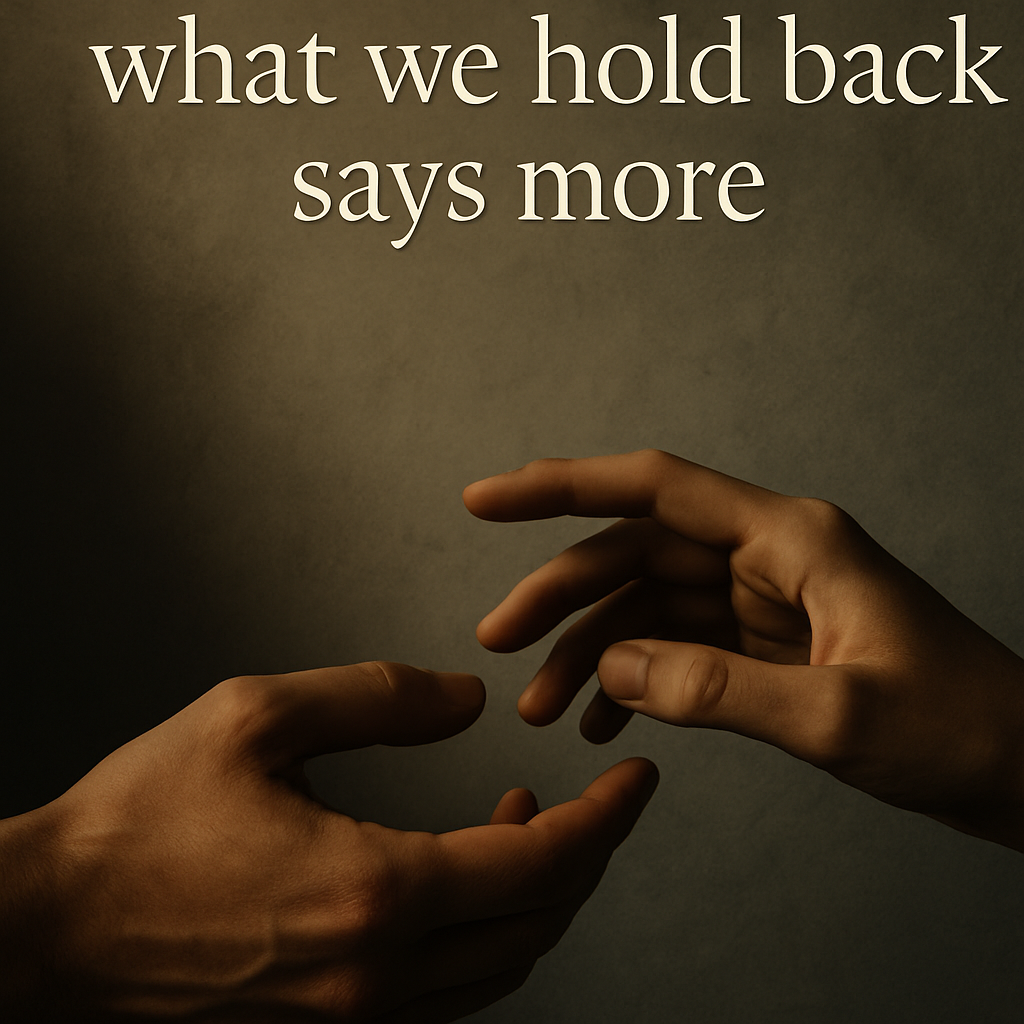 manos casi juntas en silencio / sombras / ausencia de palabras