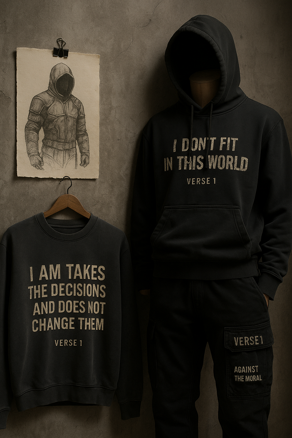 Boceto de diseño inspirado en letras de una canción.