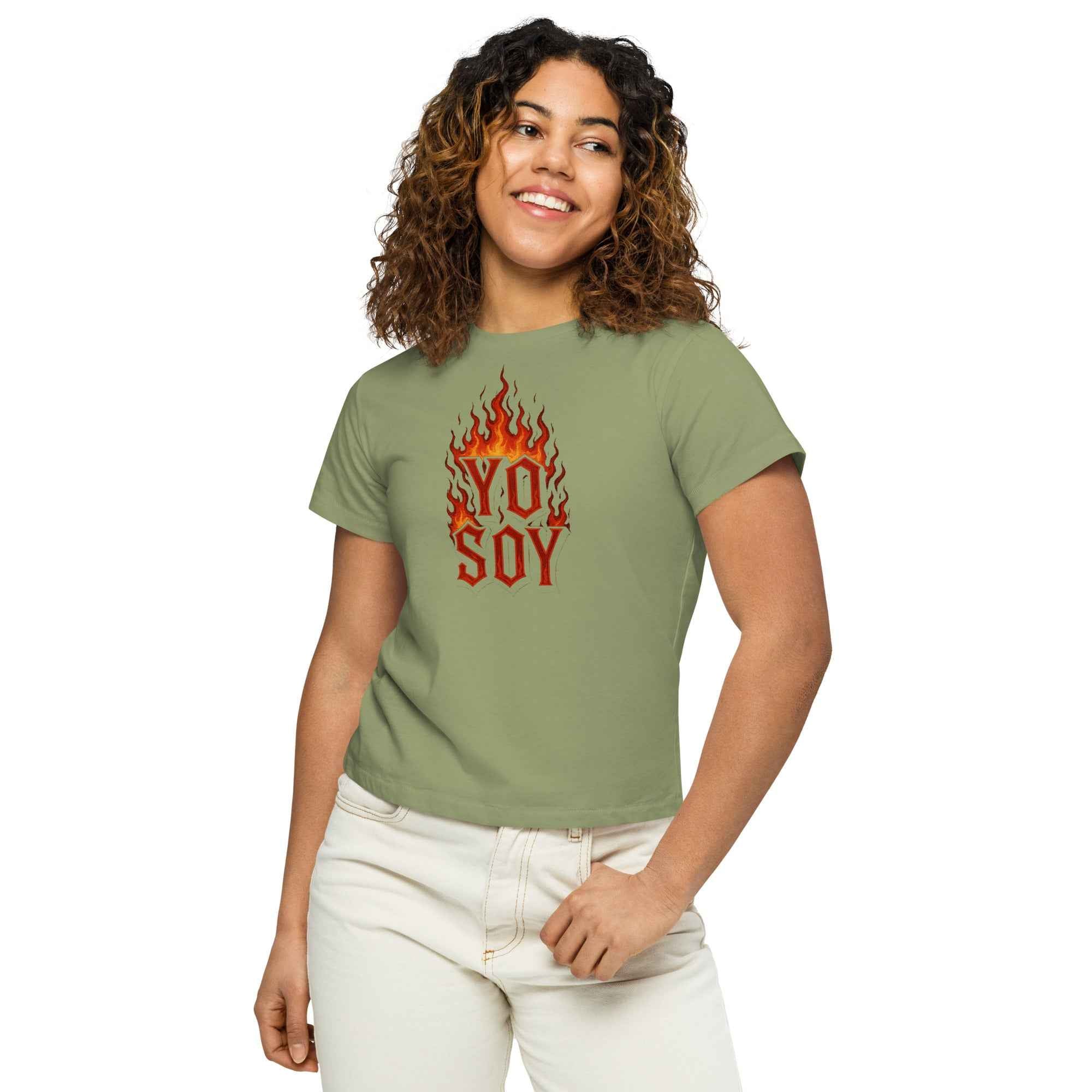 Camiseta de cintura alta para mujer "yo soy"