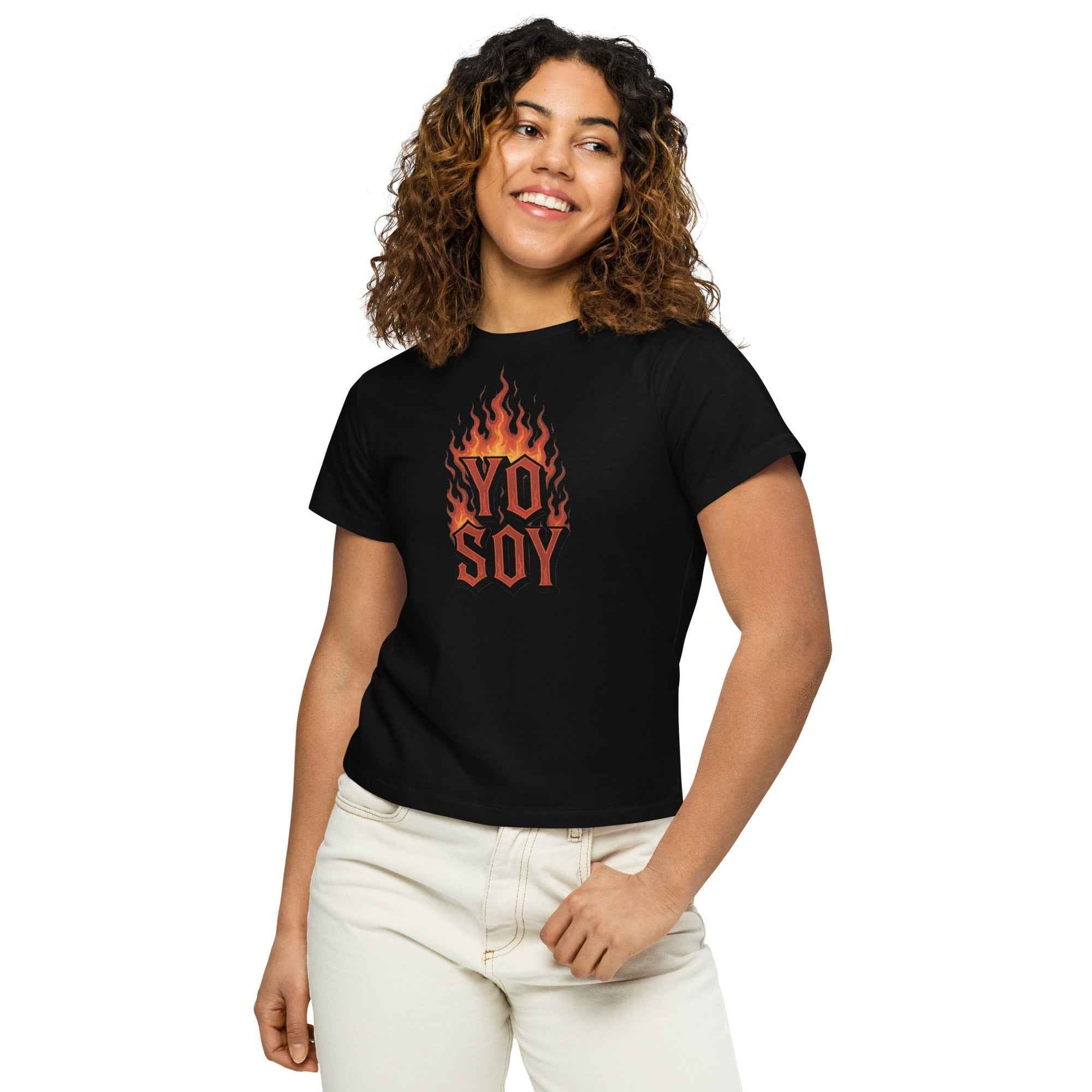 Camiseta de cintura alta para mujer "yo soy"