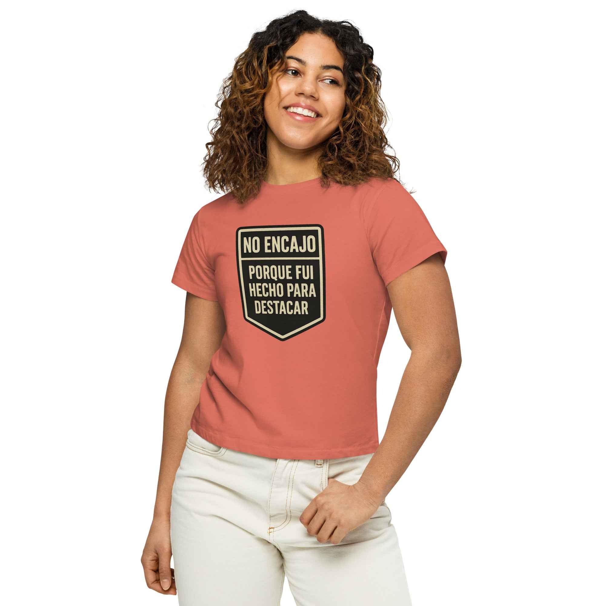 Camiseta de cintura alta para mujer "encajo"