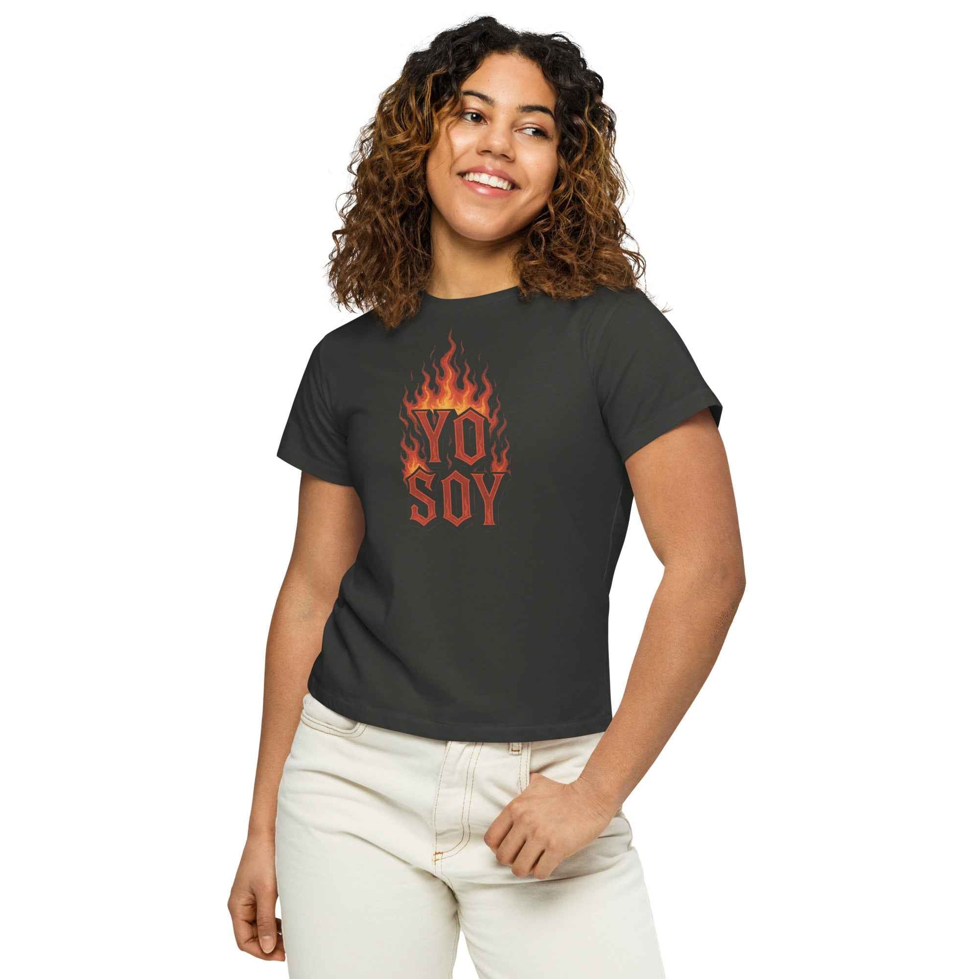 Camiseta de cintura alta para mujer "yo soy"