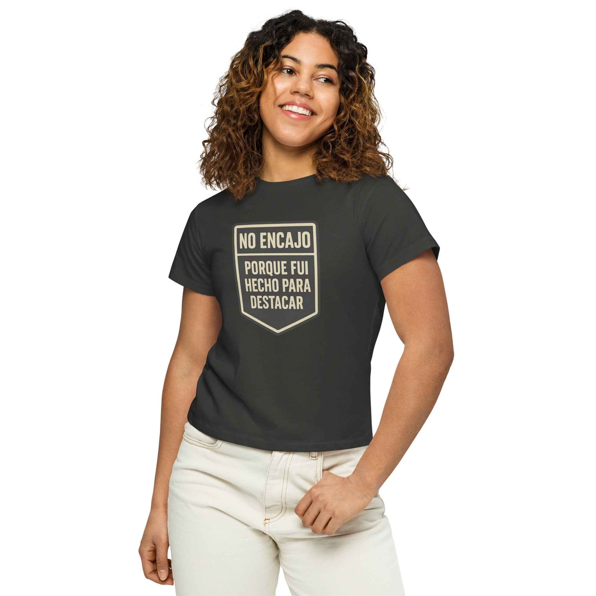 Camiseta de cintura alta para mujer "encajo"