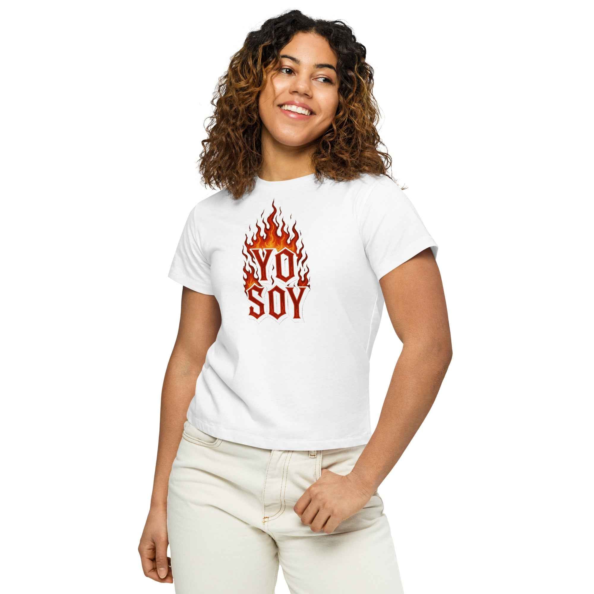 Camiseta de cintura alta para mujer "yo soy"