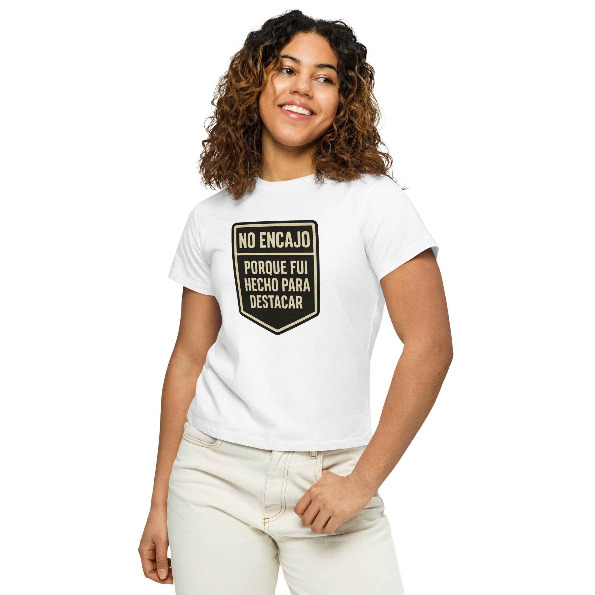 Camiseta de cintura alta para mujer "encajo"