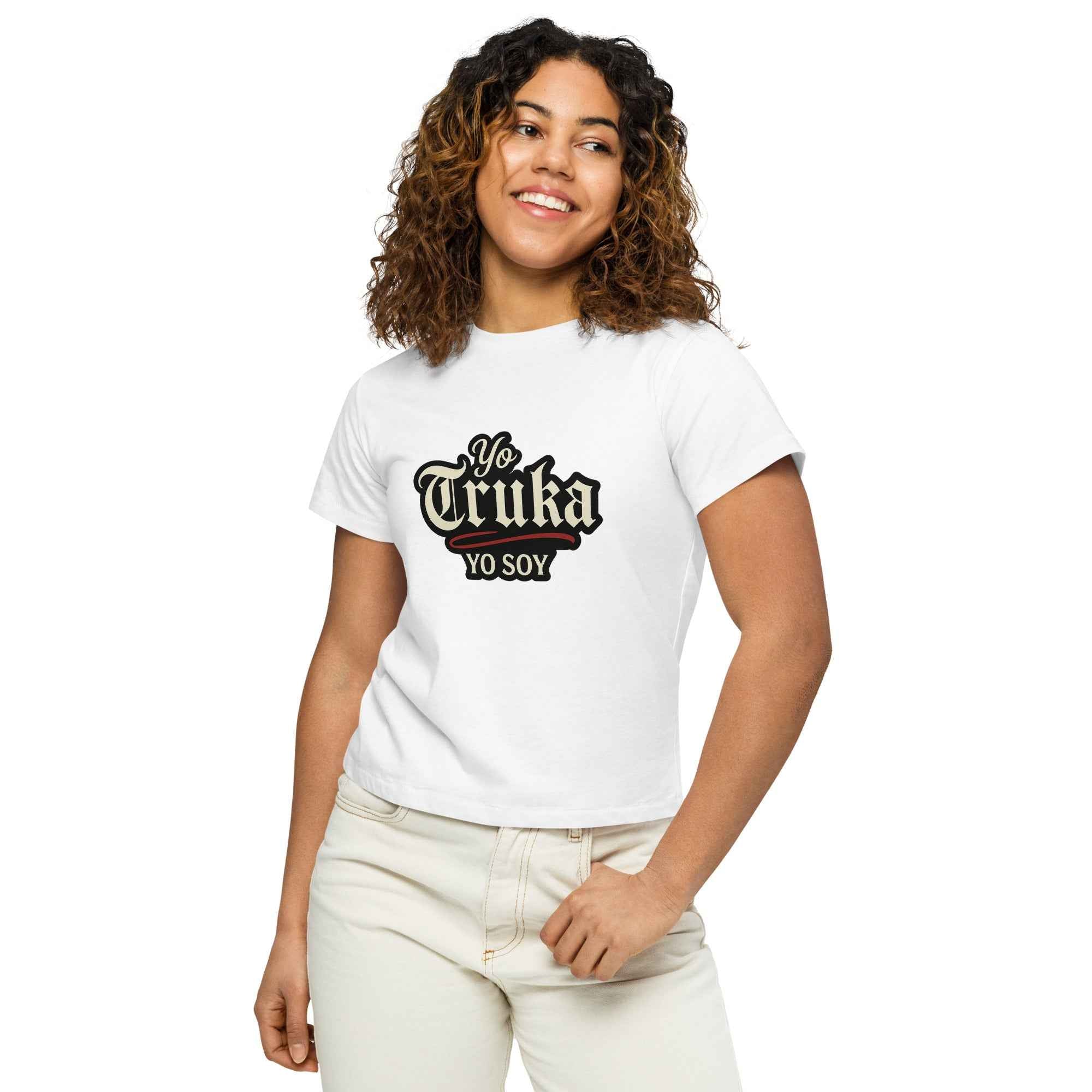 Camiseta de cintura alta para mujer "yo soy"